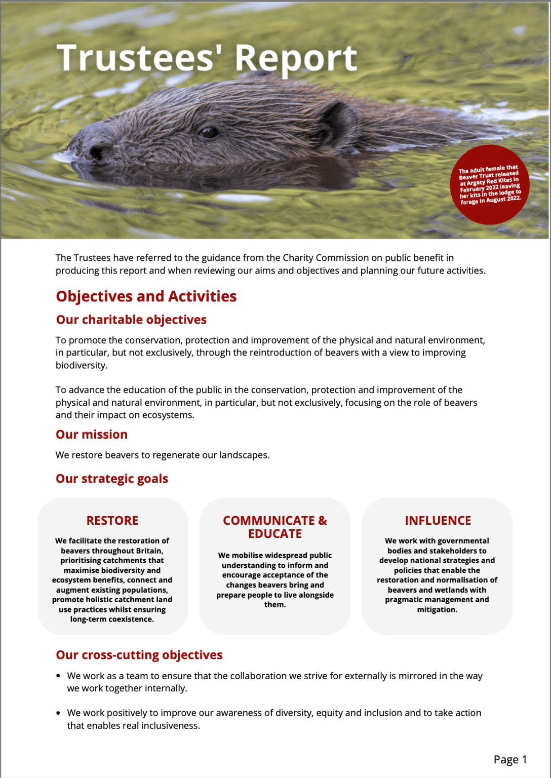 Our reports - Beaver Trust