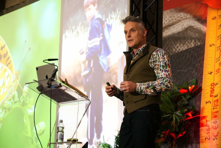 Nick Baker delivering his keynote speech