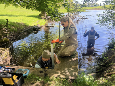 Team installing the culvert protection
